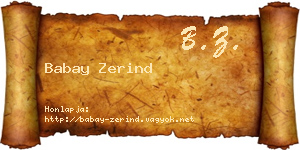 Babay Zerind névjegykártya